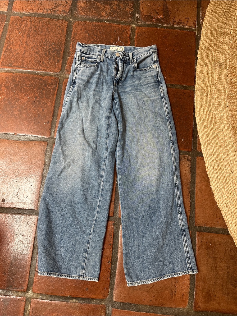 AMO Light Wash Wide Leg Jeans